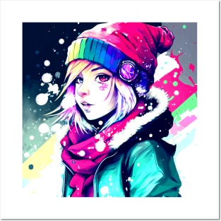 Anime Girl Cute Christmas Holiday Vibes Posters and Art